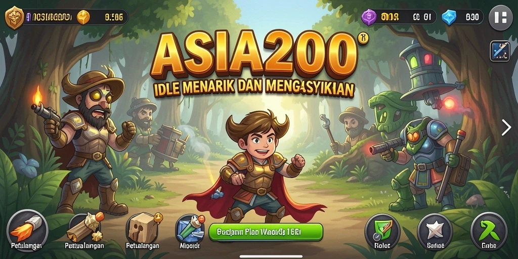 Screenshot gameplay ASIA200 menampilkan aksi pengumpulan sumber daya yang menarik.