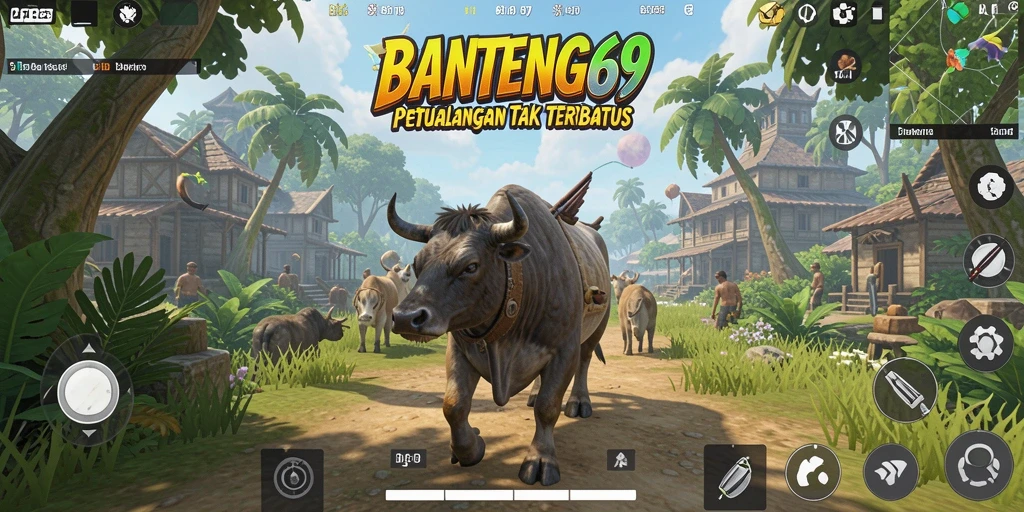 Menampilkan gameplay BANTENG69 di dunia terbuka yang luas.