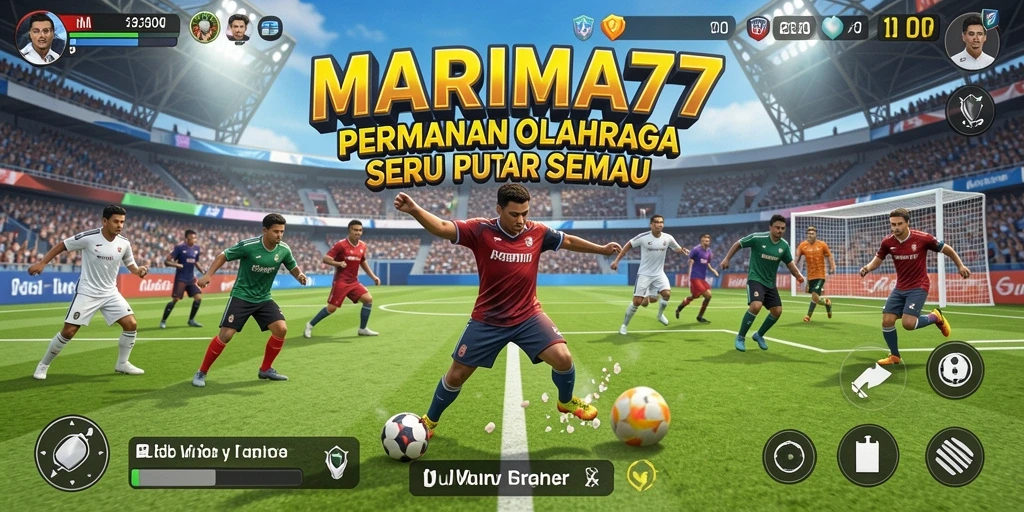 Screenshot utama MARIMA77 menampilkan aksi seru dalam permainan olahraga.