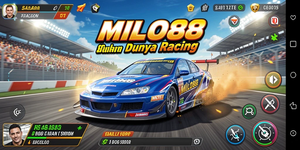 Tampilan gameplay balapan seru di MILO88, penuh adrenalin.