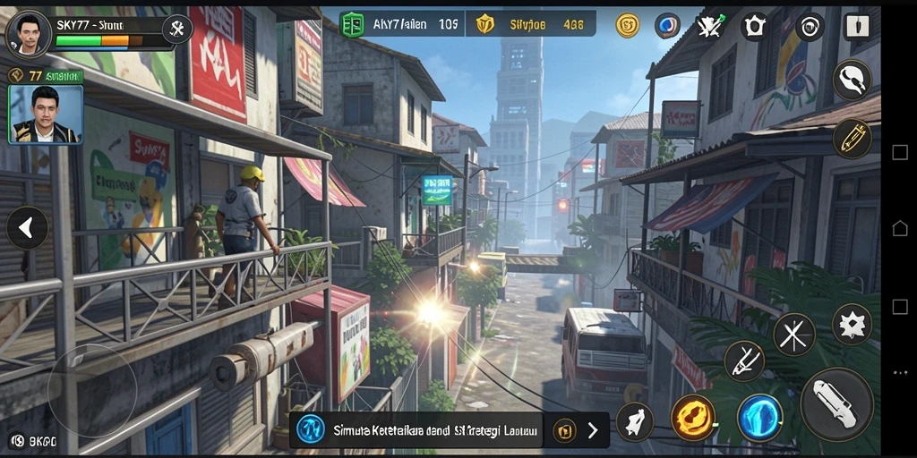 Gameplay SKY77 yang menunjukkan simulasi mendalam dan interaksi pemain.