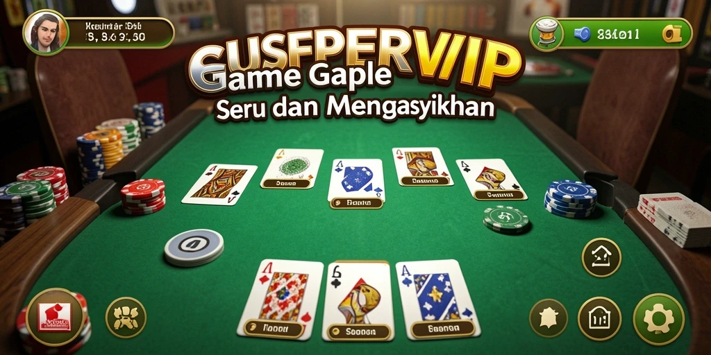 Tampilan gameplay seru dari SUPERVIP yang menampilkan permainan Gaple.
